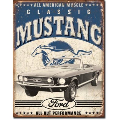 Enseigne Ford Mustang en métal / Classic